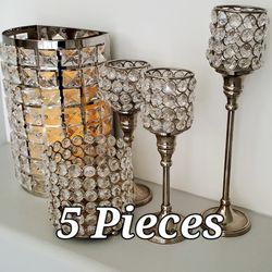 Set of Crystal Candle holders 1 is Battery Wall Mount 