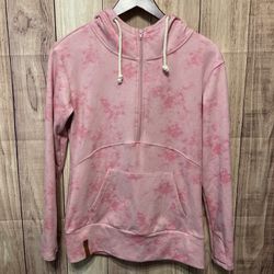 Ampersand & Avenue Small pink tie dye half zip sweatshirt hoodie