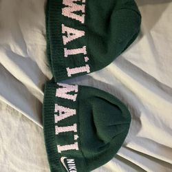 HAWAII NIKE GREEN BEANIE(one Is New) 