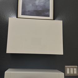 Wall Mount Shelving White With Storage