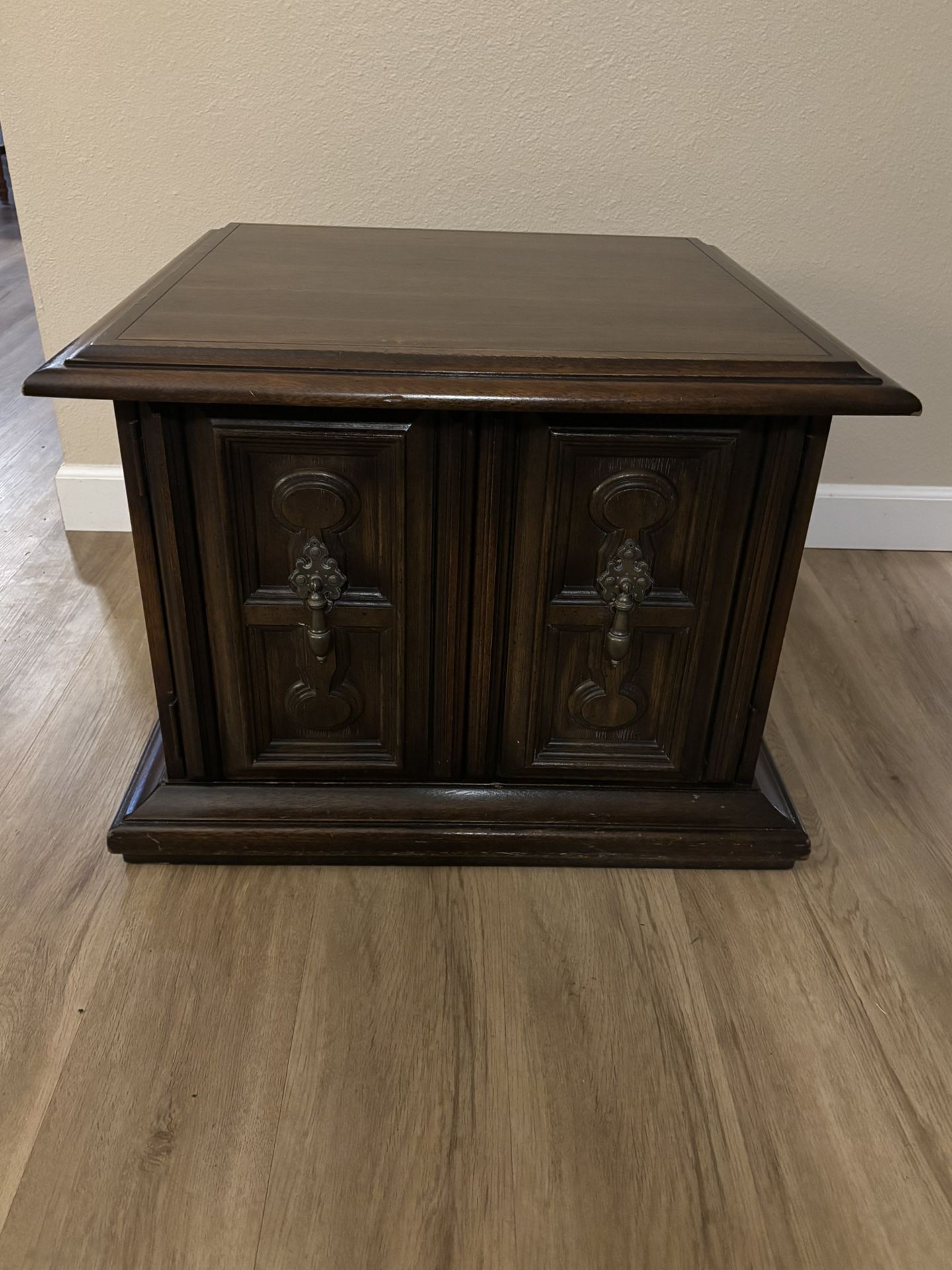 Vintage Square Storage End Table
