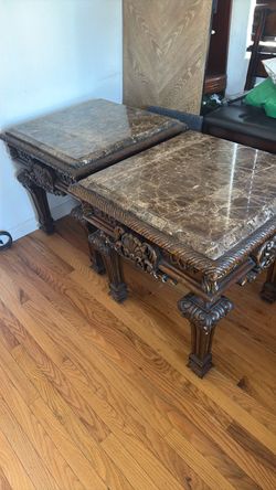 Pair of marble tables