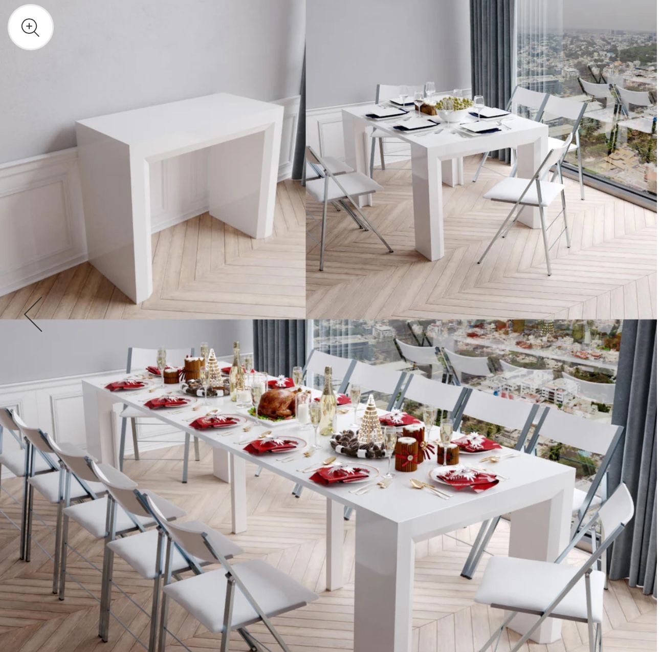 Extending Modern Table Transformer, Seats 12 - 4 Free Bar Chairs