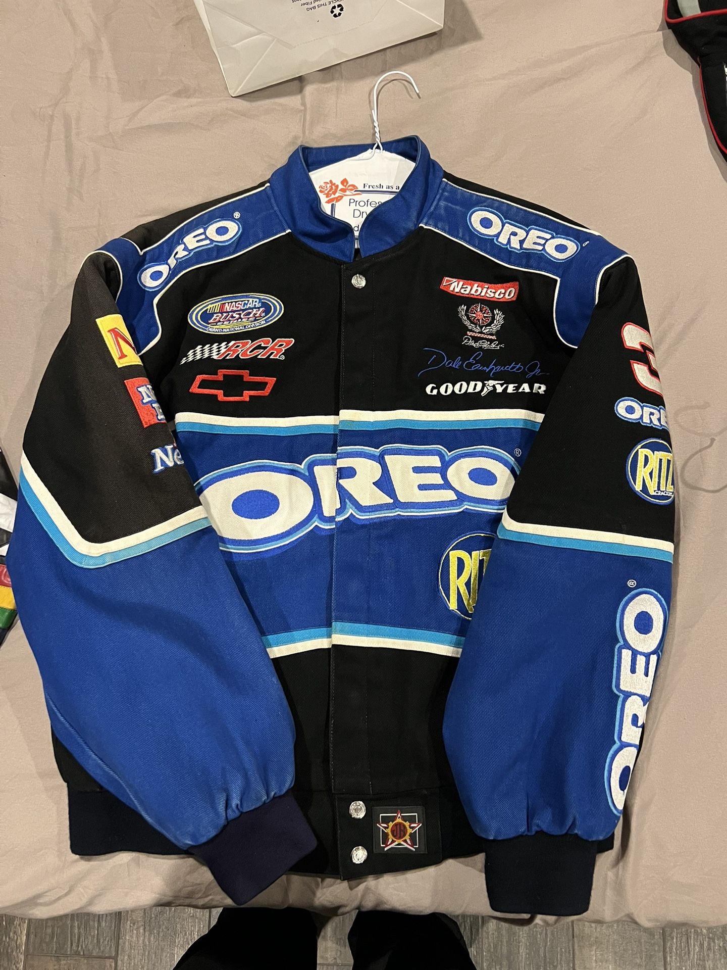 JH Design Men's Vintage Oreo Nascar Jacket Dale Earnhardt Jr Size Large