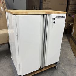 HUSKY 28 in. W x 33 in. H x 19 in.D Folding 22-Gauge Steel 1-Piece Garage Storage System in White w/