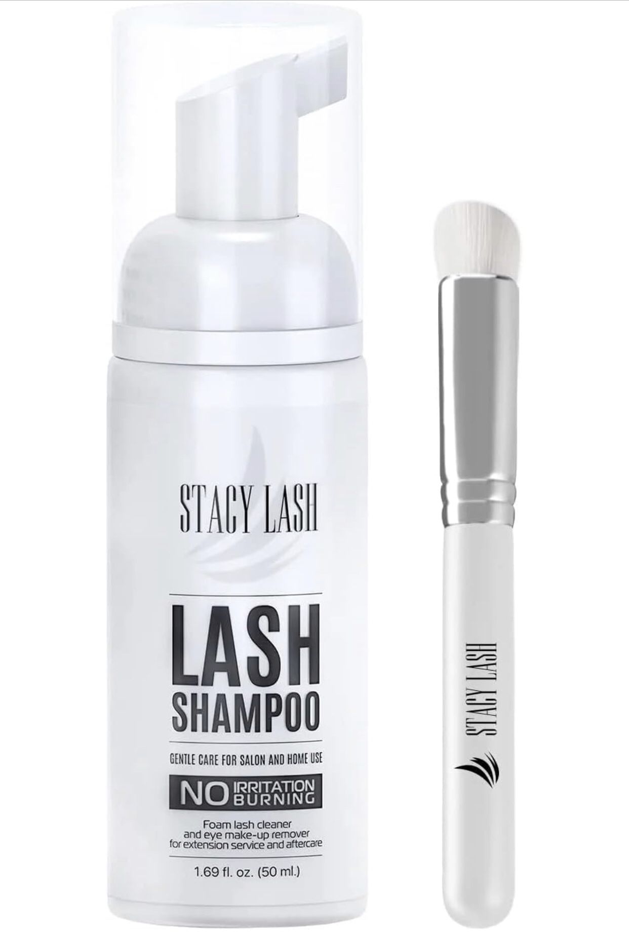 Eyelash Extension Shampoo + Brush / 1.69 fl.oz / 50ml / Eyelid Foaming Cleanser