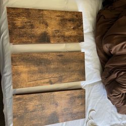 never used brown wall shelves