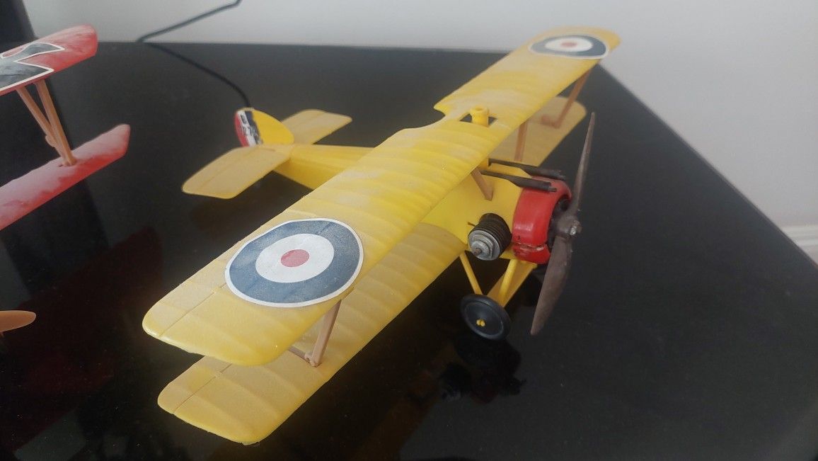 Testors "U-FLY-EM" U-Control Sopwith Camel. Not RC model airplane. .049 nitro engine. Sopwith Camel engine cowl cracked..