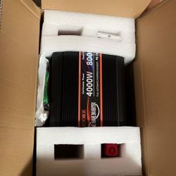 4000 Watt Pure Sine Wave Power Inverter 12V DC to 110V 120V Converter for Family RV Off Grid Solar System Car with Type-C Ports 4 AC Power Outlets Dua