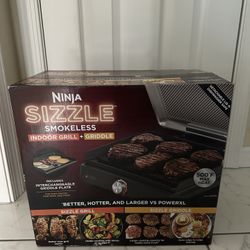 Ninja Sizzle Smokeless Indoor Grill/Griddle Originally Purchased For $170 - BRAND NEW 