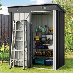 5 'x 3'Outdoor Storage Shed with Singe Lockable Door