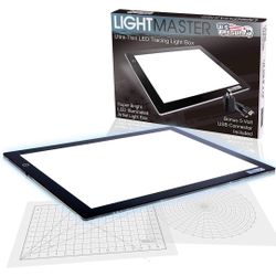Professional LED Lightbox Board w/ Measuring Overlay Grid & Circle Template New In The Box