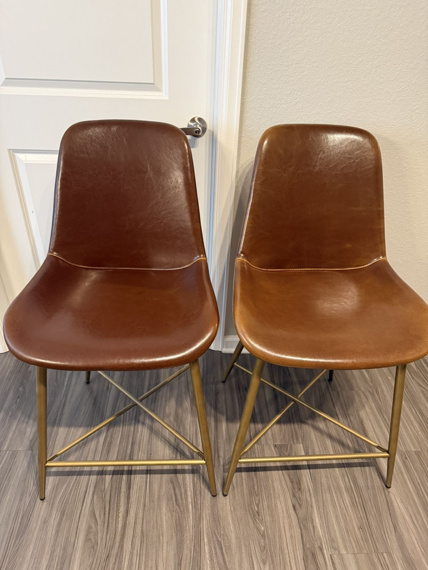 Tyler Bi Leather Molded Counter Stool