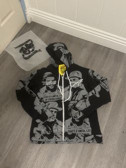 Asaali X that’s a awful lot of cough syrup zip up hoodie Alocs brand new never worn size M Color Black And Gray 
