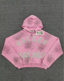 Valley Dreams Pink Rhinestone Zip-Up Hoodie
