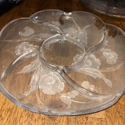 Vintage Crystal glass platter