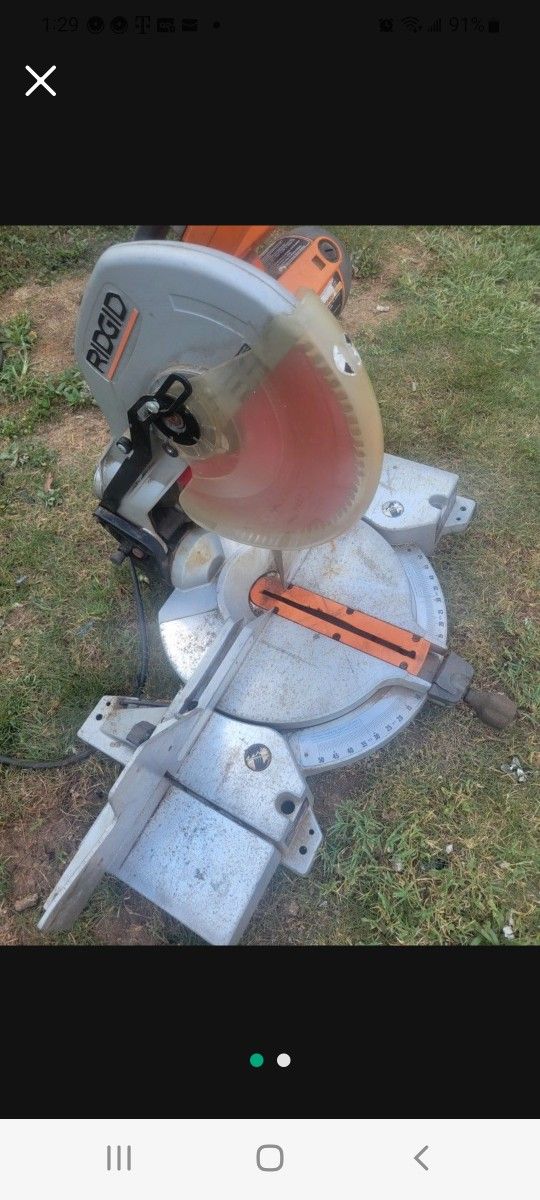 RIDGID MITER SAW WORKS GREAT. REDUCE TO. 100.00