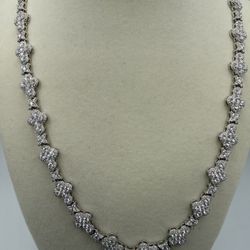 Cadena Estilo Cruz Moissanita 925 Chapada 18k