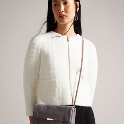 New! Beautiful Ted Baker Women's Grey Parson Cross Body Bag. Soft Grain Leather