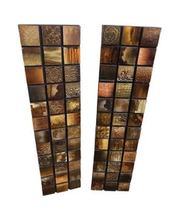 Decorative Metal Tile Wall Art Panels – Set of 2