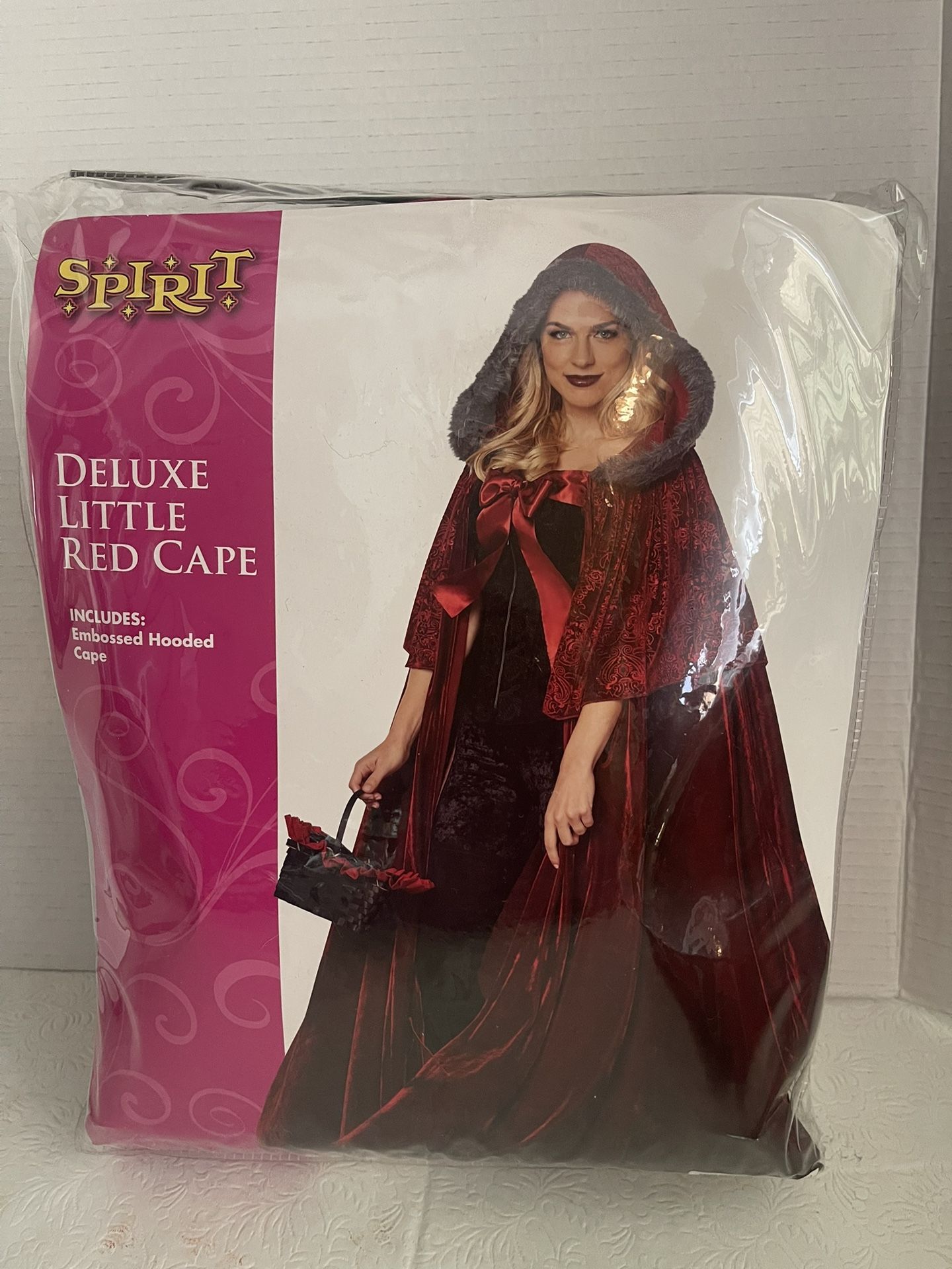 Adult Faux Fur Red Riding Hood Cape Deluxe