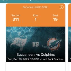 1 Ticket Dolphins VS TB 