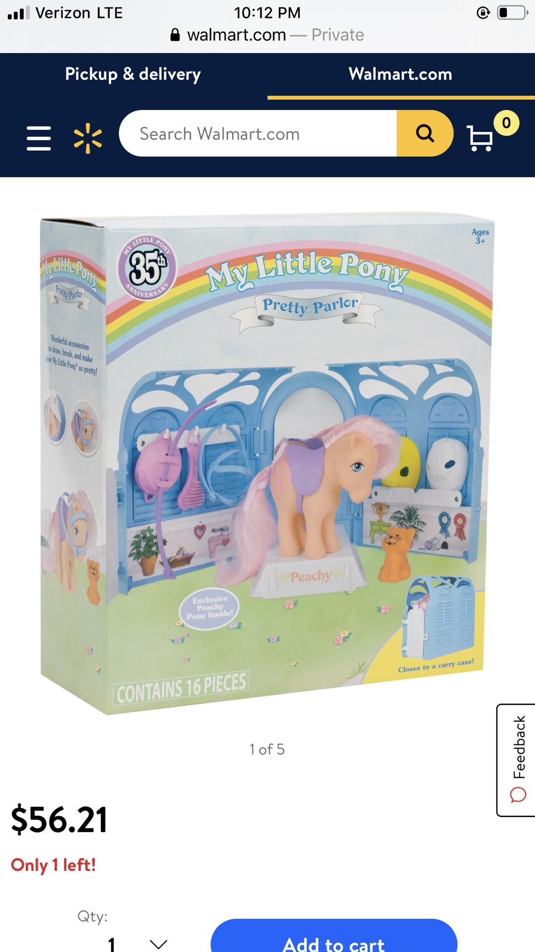 NIB My Little Pony Classic - 35th Anniversary Pretty Parlor Playset — includes Peachy (!)