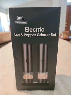 Electric Salt and Pepper Grinder Set Rechargeable, Black