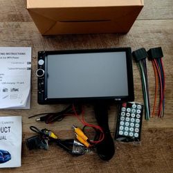 Car Radio Double Din Car Stereo, 7 Inch Touch Screen Car Radio with Bluetooth Mirror Link USB FM Radio Audio Receiver Head Unit with Backup Camera