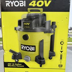 Brand new RYOBI 40v 10 Gal. Wet/Dry Vacuum (TOOL ONLY) Sealed Box 