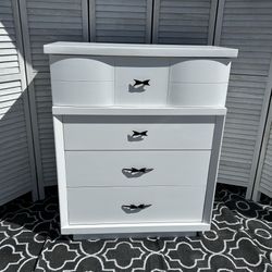 Four Drawer Dresser Painted All White
