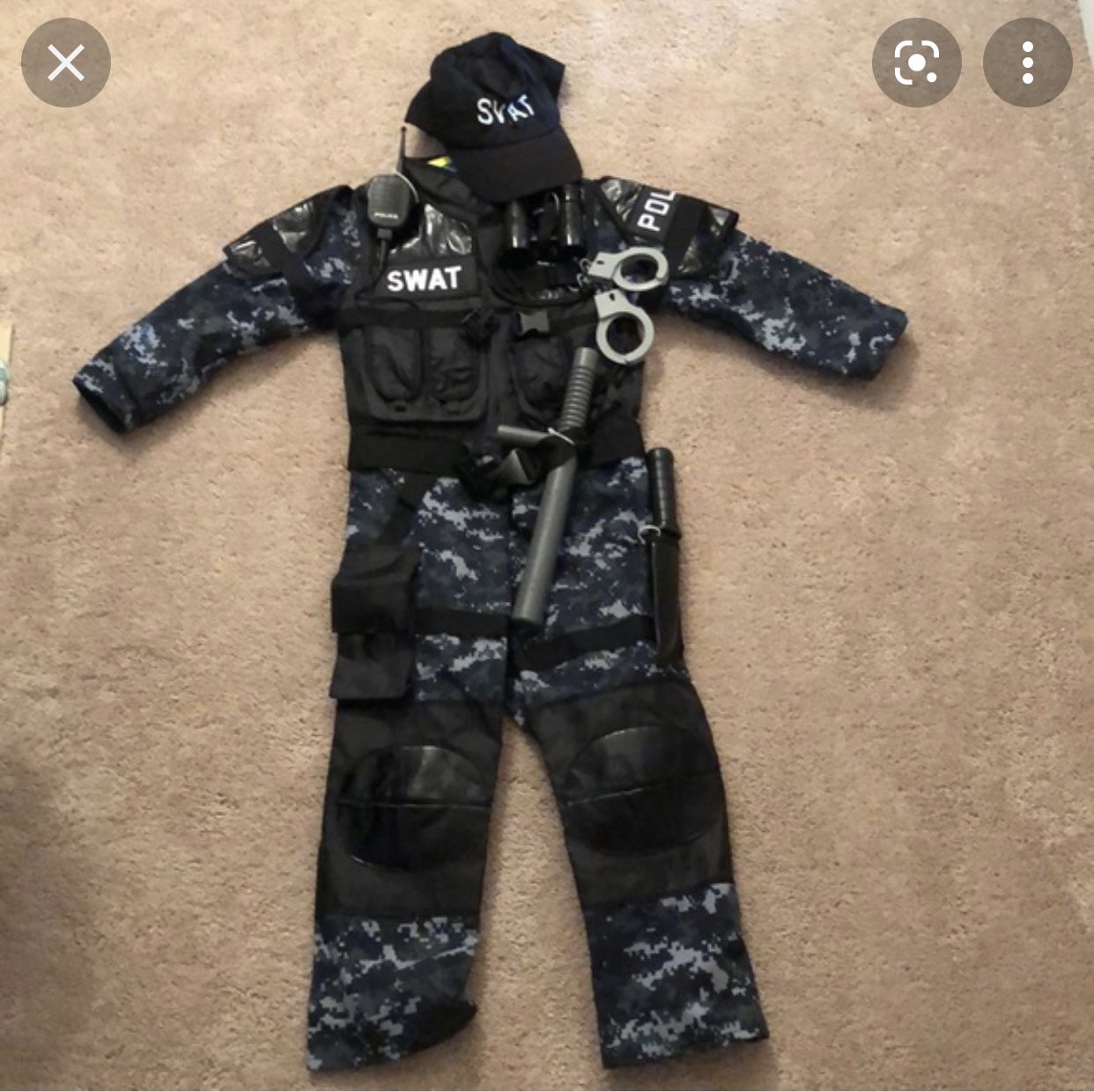 swat boys halloween costume Size 8/10 M 