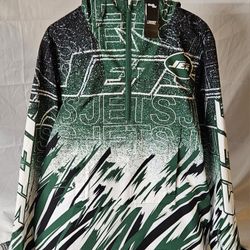 New York Jets Sketch Anorak Jacket Size Medium by Chalk Line NFL Team Apparel