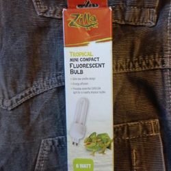 Zilla Tropical Mini Compact Fluorescent Bulb Reptile 6 Watt UVB/ UVA Light Lamp