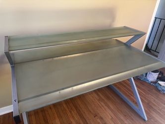frosted glass computer desk