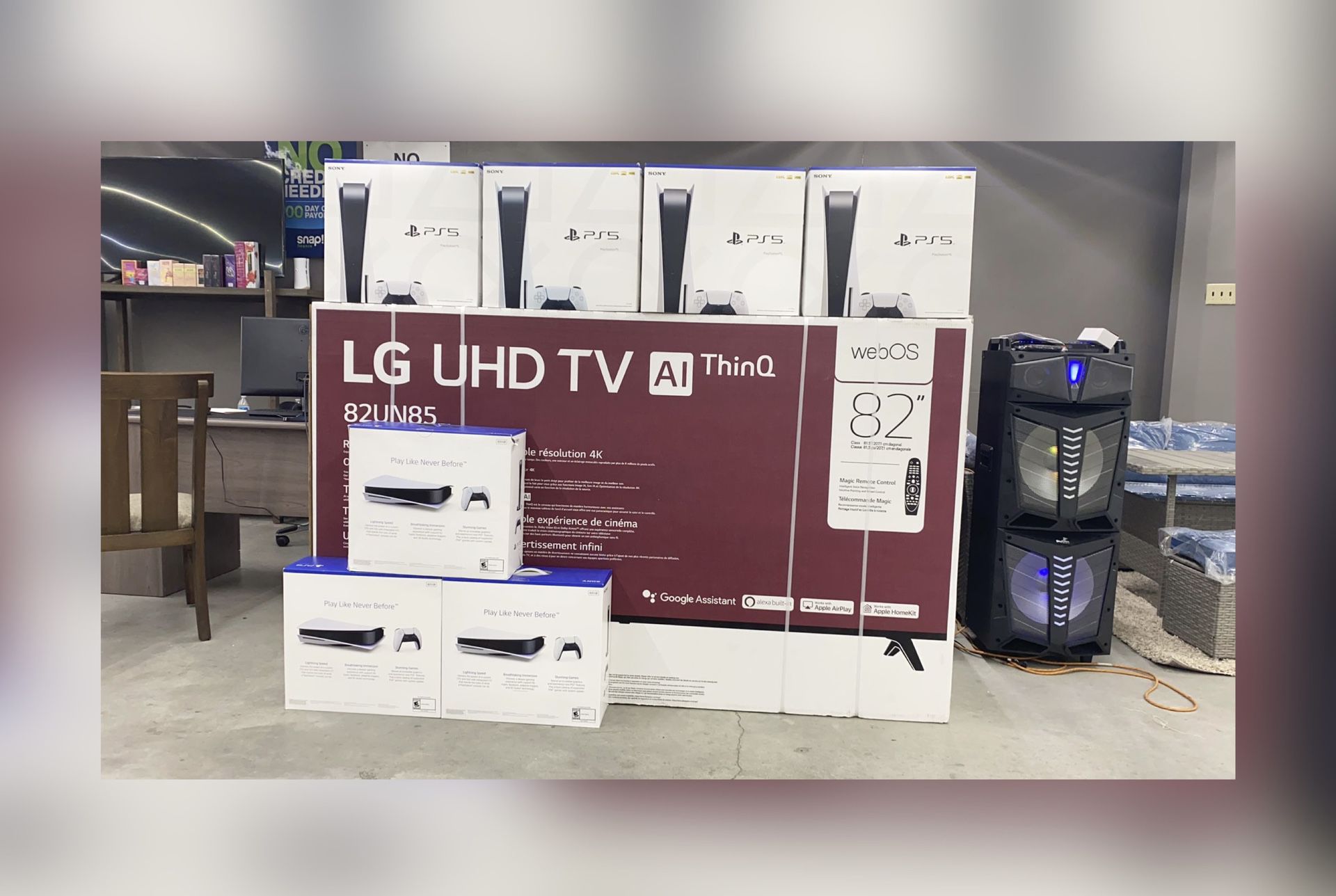 LG Smart TV 4K and Ps5 82”💥 Houston Only $54 Down Payment 🤩 We have finance, no credit needed.🥳🥳