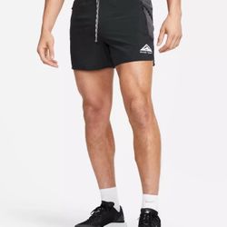 Men's Nike Trail Dri-FIT Shorts  5” Brief Lined Running Black DV9311-010 Size S
