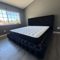 New In Box King Bed Frame With Mattress (Read Description Below)