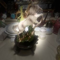 1950's Marcia of California Pottery Ceramic Rearing Horse Sculpture