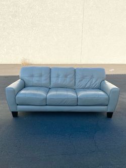 Beige Leather Sofa Couch - Delivery