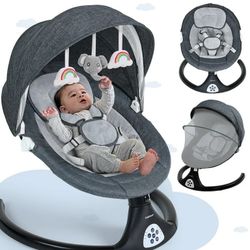 Baby Swing for Infants, Caveen Electric Bluetooth Baby Rocker, 5 Swing Speeds, 3 Seat Positions