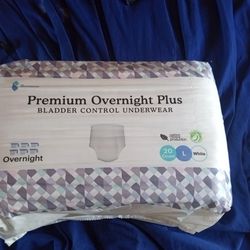 Premium Overnight Plus Bladder Control Underwear Size Large White In Color