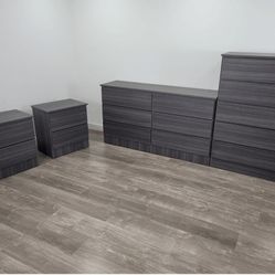 DRESSER, CHEST AND TWO NIGHSTANDS 