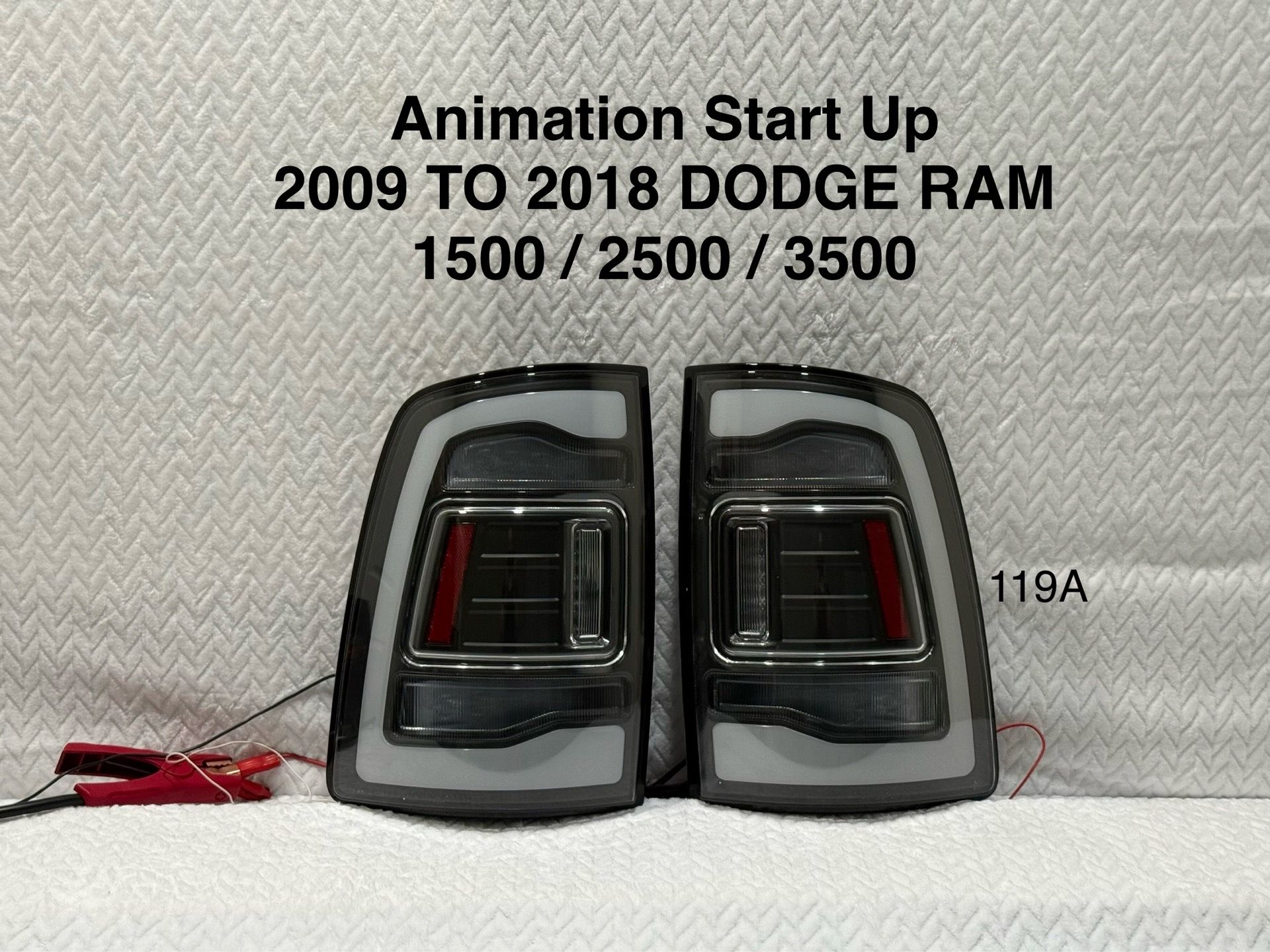 2009 TO 2018 DODGE RAM 1500 / 2500 / 3500 TAIL LIGHTS FITS LEDS PLUGS - ANIMATION STYLE