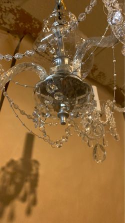 Crystal silver and white chandelier