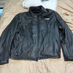 Black leather FXRG Harley Davidson, top-of-the-line riding jacket
