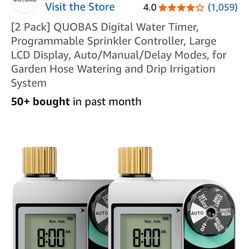 Water Timer Programmable Sprinkler Controller Large LCD Didplay Brand New