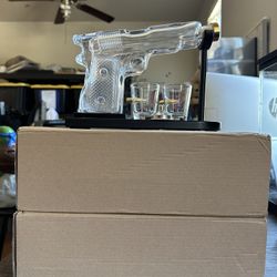 Polished Metal Unique Pistol Shaped Glass