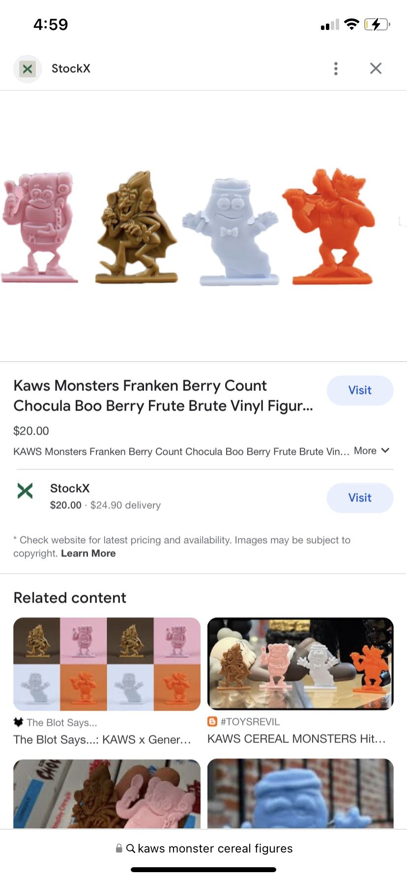 Kaws Monster Cereal Figures Prize