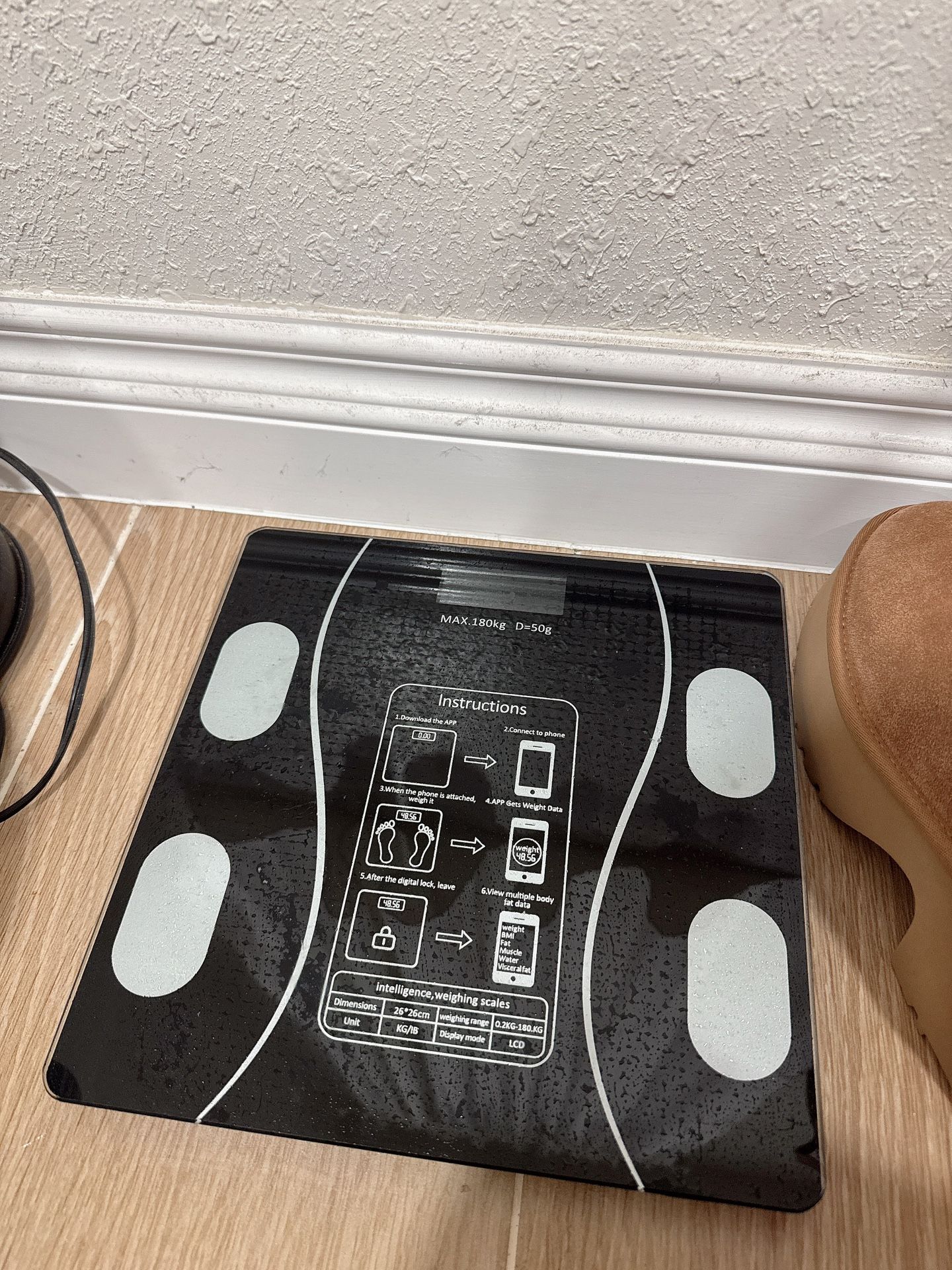 Black Digital Body Weight Scale with USB Charging – Accurate Smart Scale